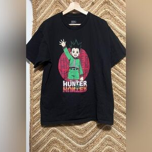 Hunter x Hunter Men's Main Character Graphic Black Short Sleeve Tshirt,Size L